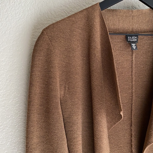 🎉SALE🎉 EILEEN FISHER Wool Cardigan Brown Size Medium - Picture 4 of 15